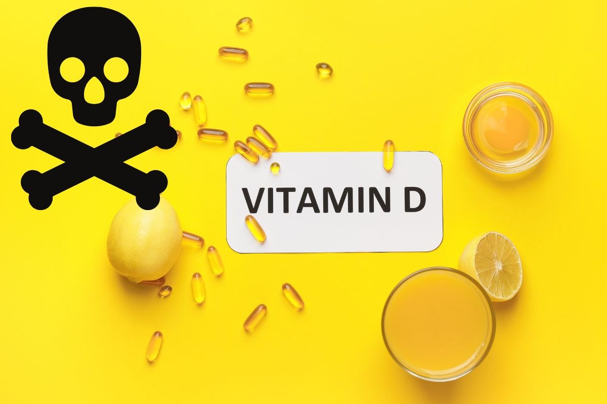 Scritta vitamina D e simbolo morte